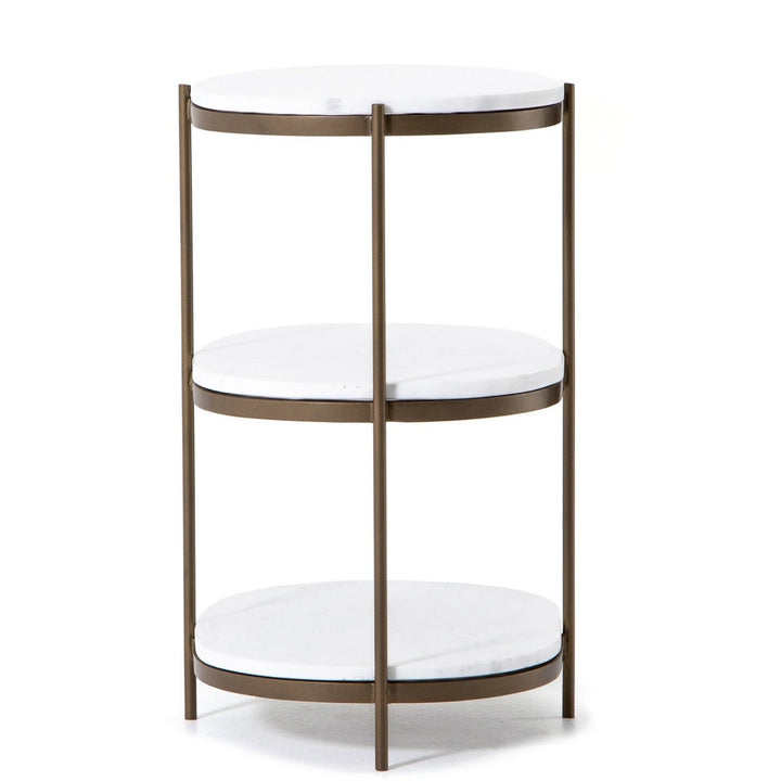 THREE TIER OVAL END TABLE