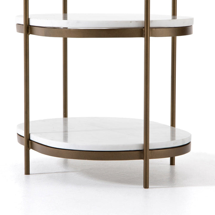 THREE TIER OVAL END TABLE