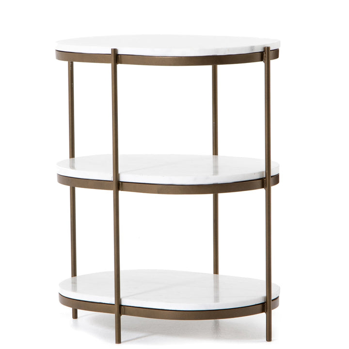 THREE TIER OVAL END TABLE