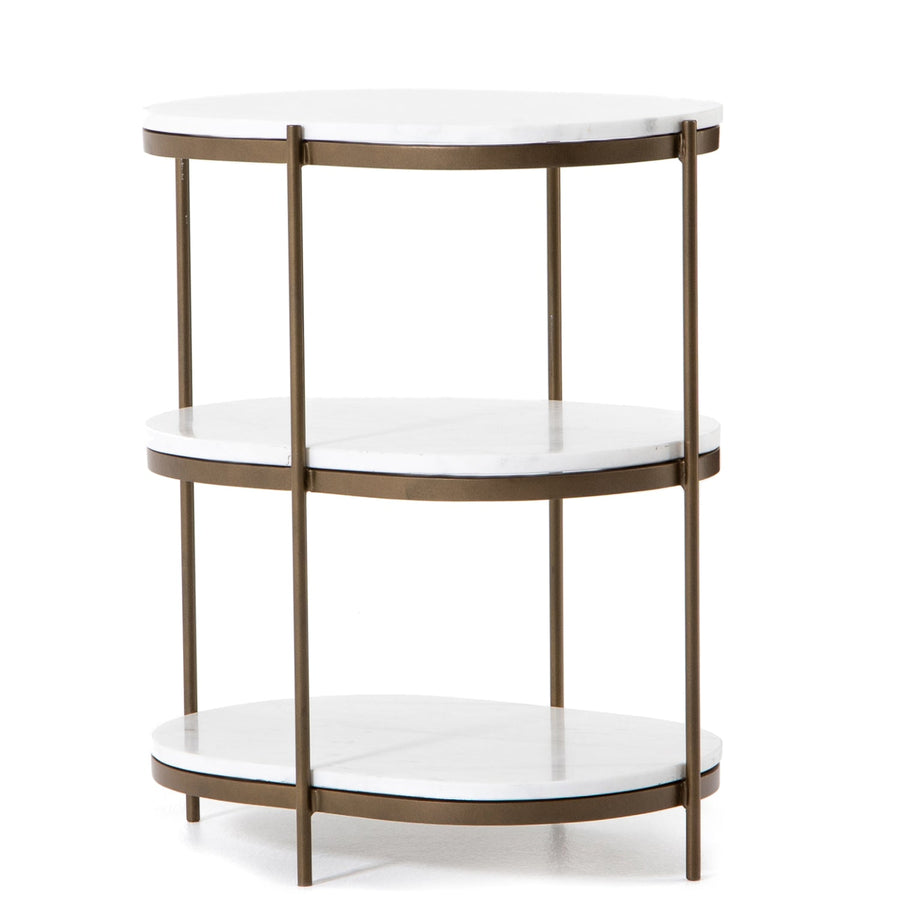 THREE TIER OVAL END TABLE