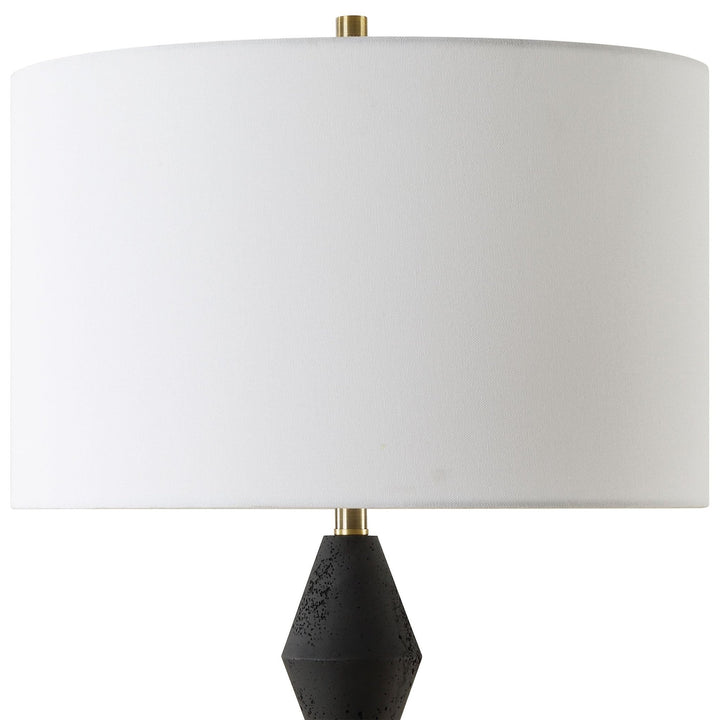 THREEFOLD BLACK STONE TABLE LAMP