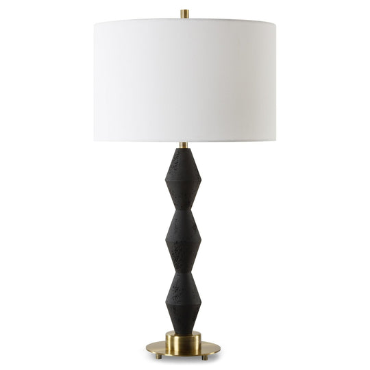 THREEFOLD BLACK STONE TABLE LAMP