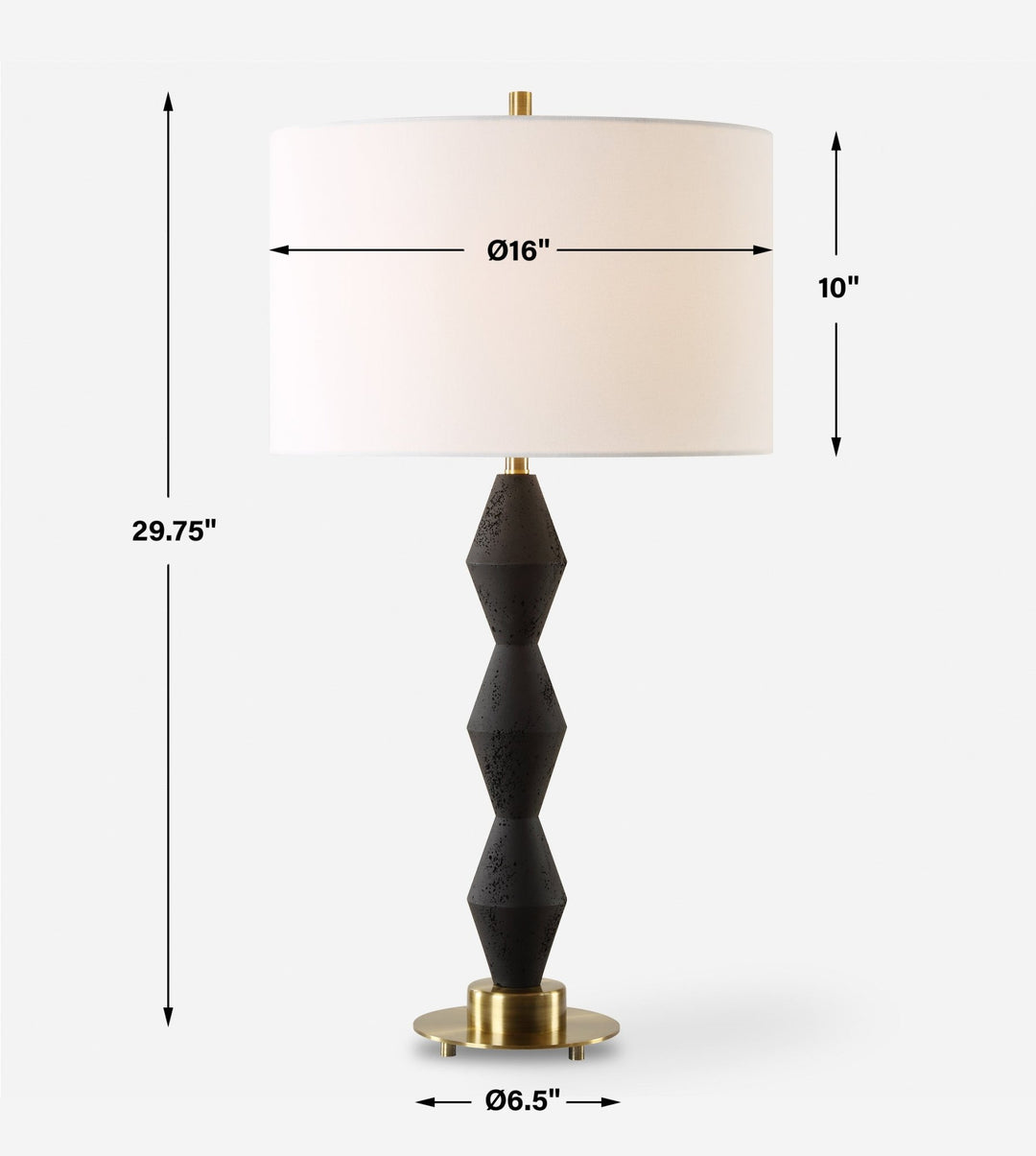 THREEFOLD BLACK STONE TABLE LAMP