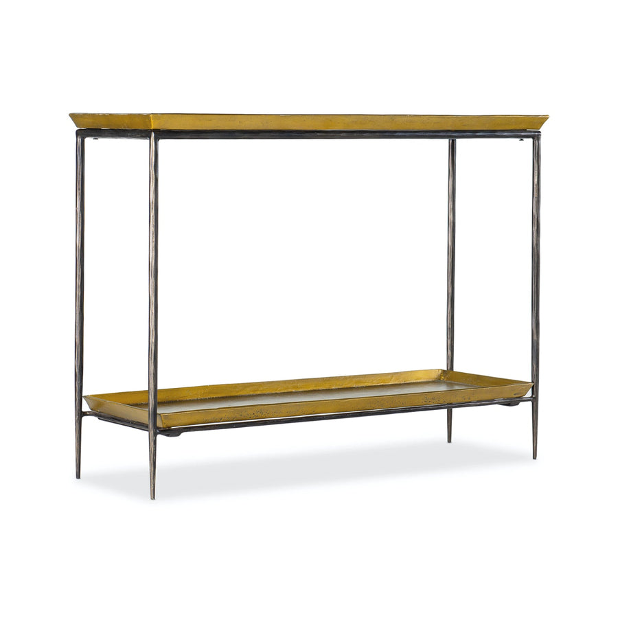 TIBI GOLD TRAY TOP CONSOLE TABLE