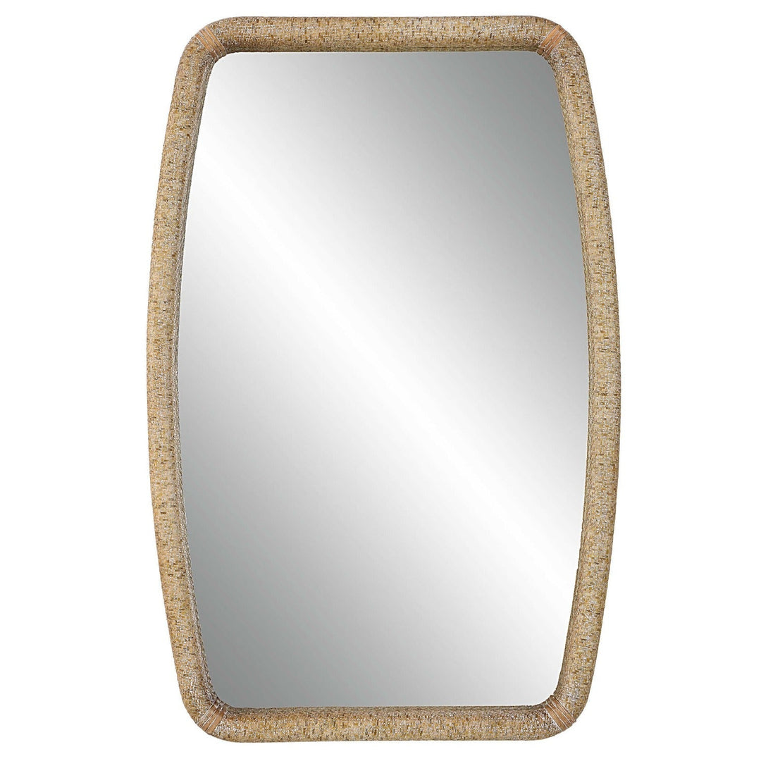 TIKI WOVEN NATURAL RATTAN MIRROR