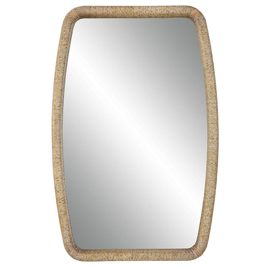 TIKI WOVEN NATURAL RATTAN MIRROR