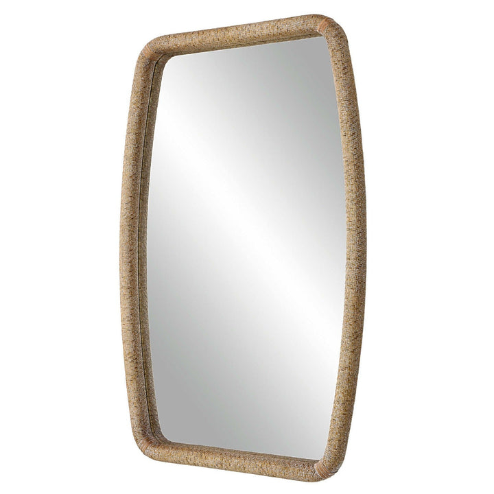 TIKI WOVEN NATURAL RATTAN MIRROR