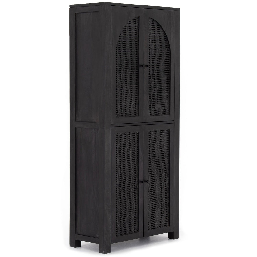 TILDA BLACK WASH MANGO + CANE TALL CABINET