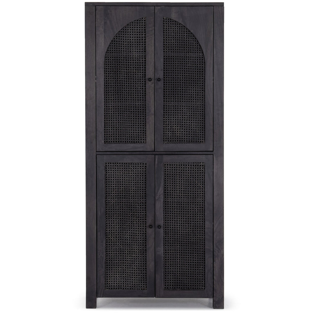 TILDA BLACK WASH MANGO + CANE TALL CABINET