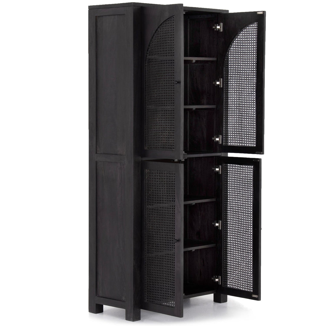 TILDA BLACK WASH MANGO + CANE TALL CABINET