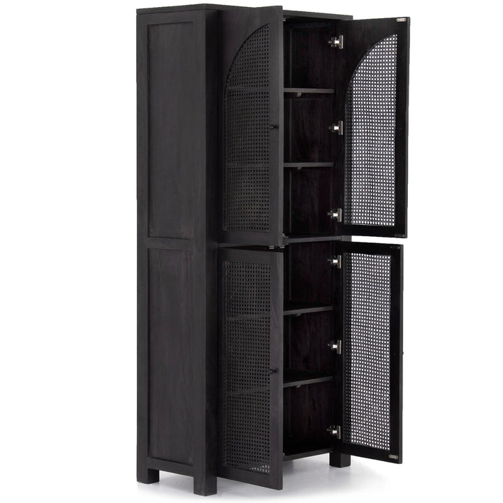 TILDA BLACK WASH MANGO + CANE TALL CABINET