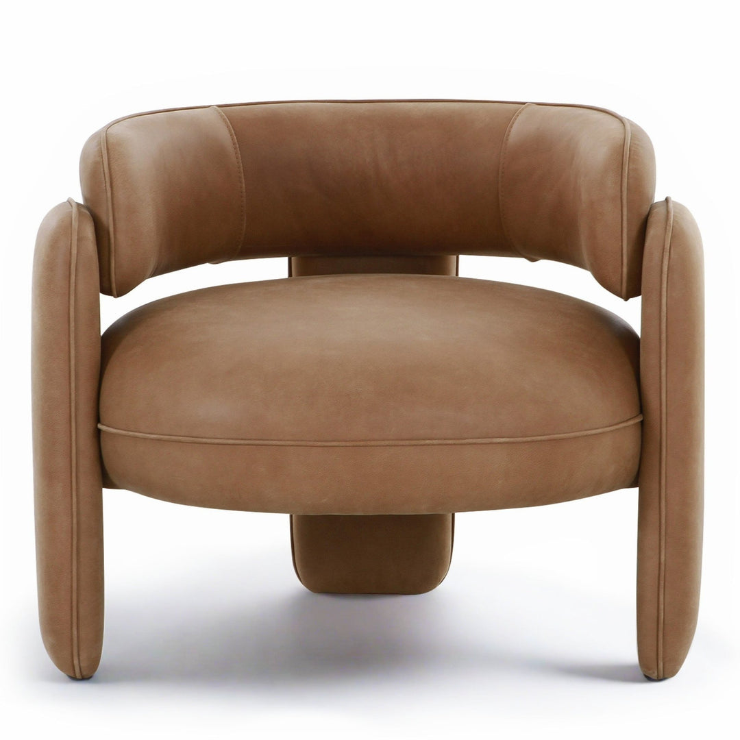 TIOGA BROWN LEATHER CLUB CHAIR