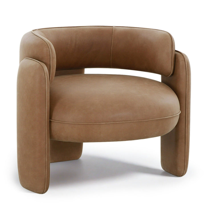 TIOGA BROWN LEATHER CLUB CHAIR