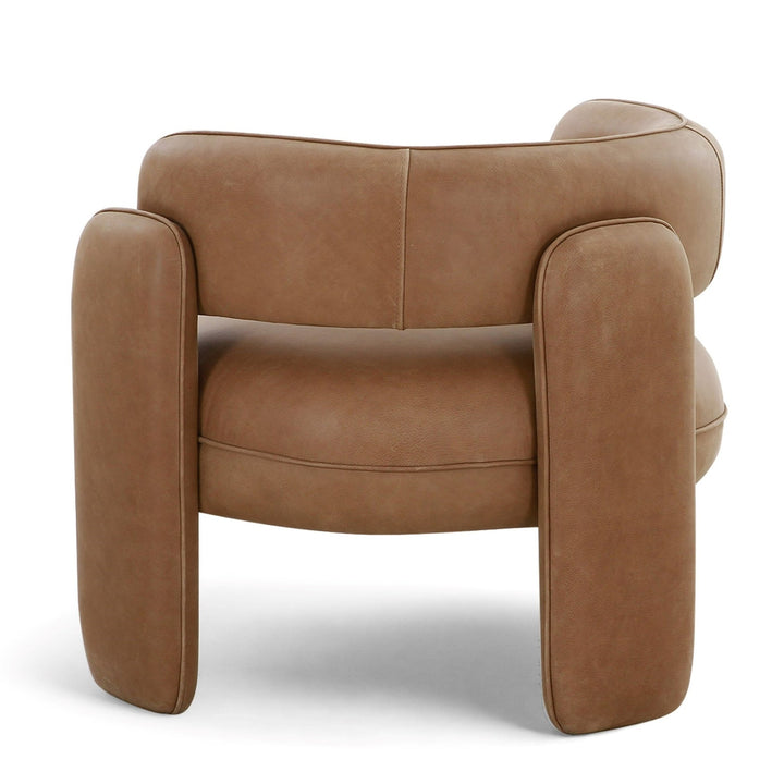 TIOGA BROWN LEATHER CLUB CHAIR