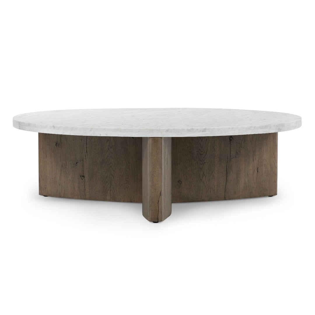 TOLI ITALIAN WHITE MARBLE + OAK COFFEE TABLE