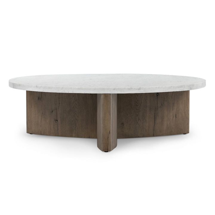 TOLI ITALIAN WHITE MARBLE + OAK COFFEE TABLE