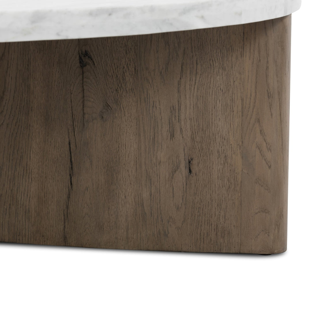 TOLI ITALIAN WHITE MARBLE + OAK COFFEE TABLE