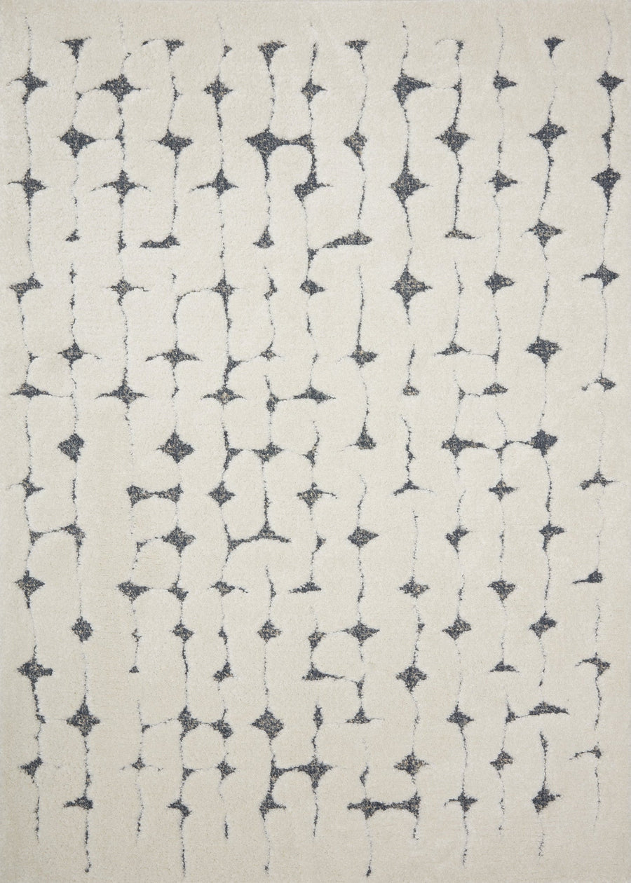 TOMI RUG: WHITE + INK BLUE