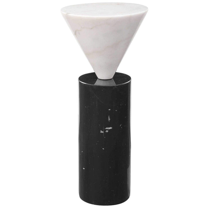 TOP HAT BLACK + WHITE MARBLE ACCENT TABLE