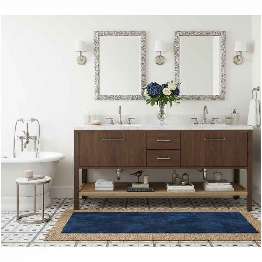 EVE BURNISHED SILVER LEAF VANITY MIRROR