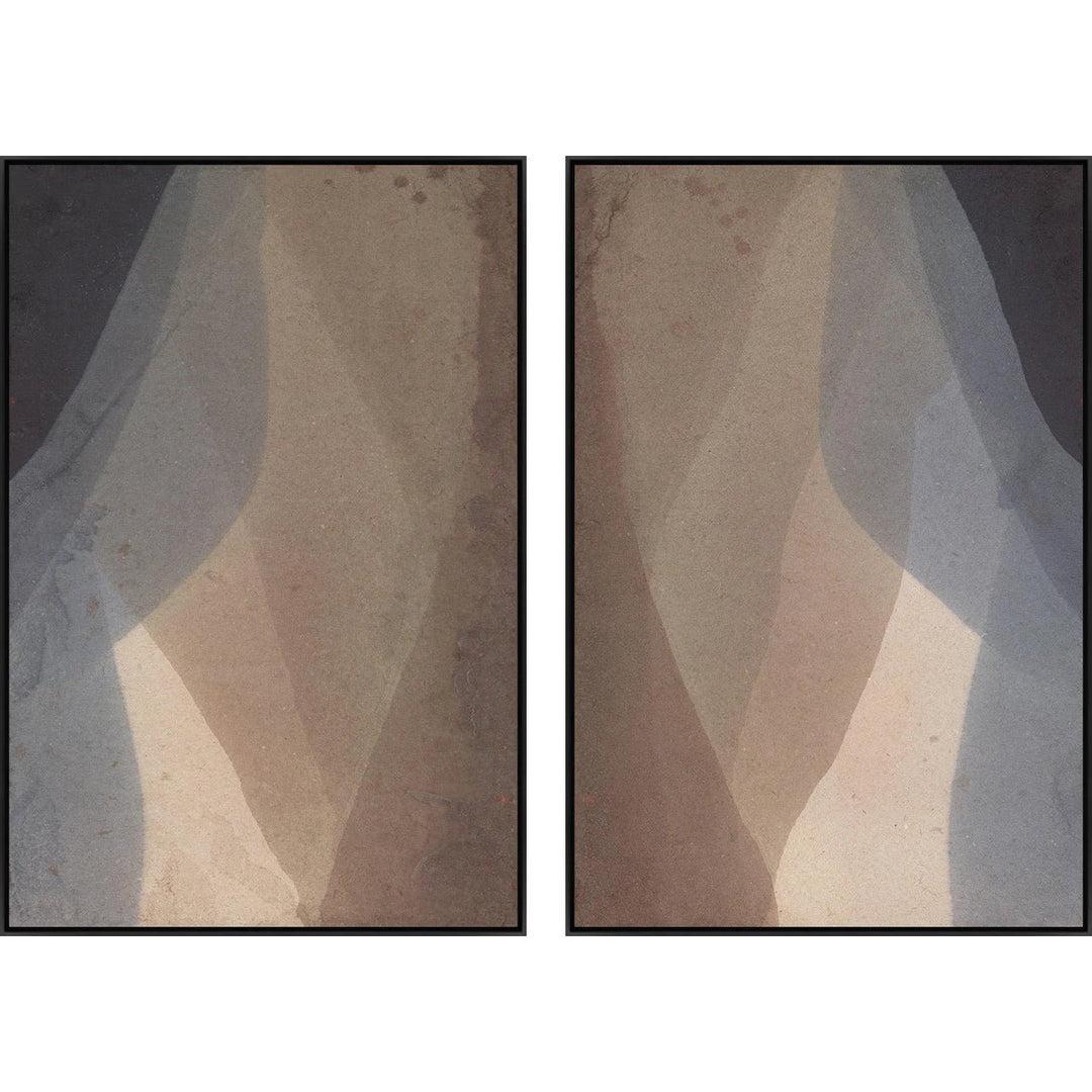 "TRANSLUCENT VERTICAL LAYERS" CANVAS ART DIPTYCH