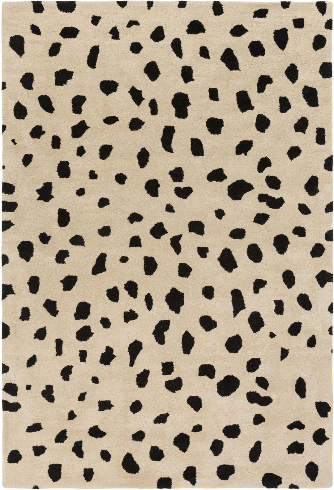 TREND SPOTTING WOOL RUG: BEIGE, BLACK