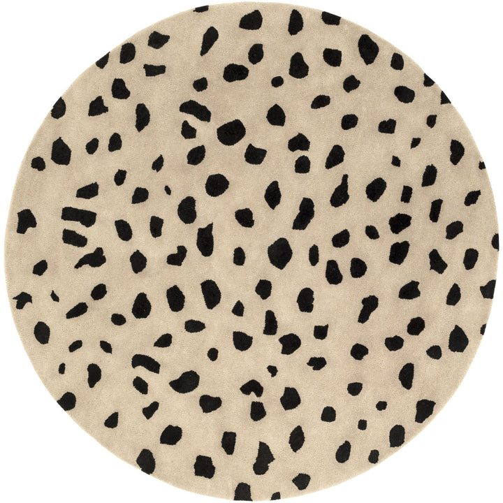 TREND SPOTTING WOOL RUG: BEIGE, BLACK