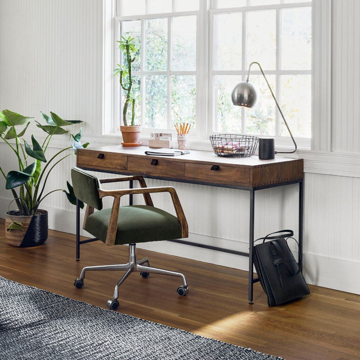 TREY WRITING DESK: AUBURN POPLAR