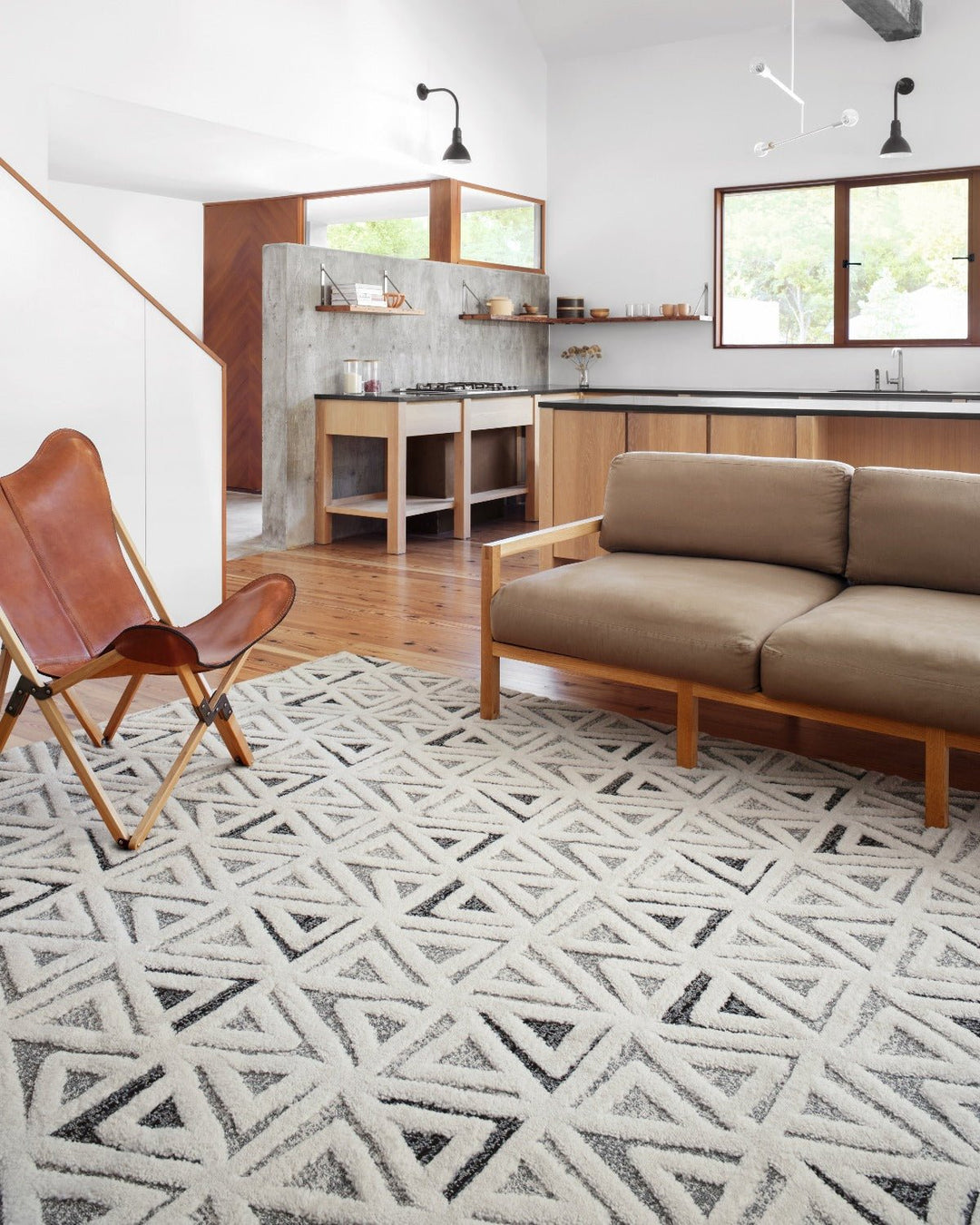 TRIA RUG: WHITE, INK BLUE, SLATE