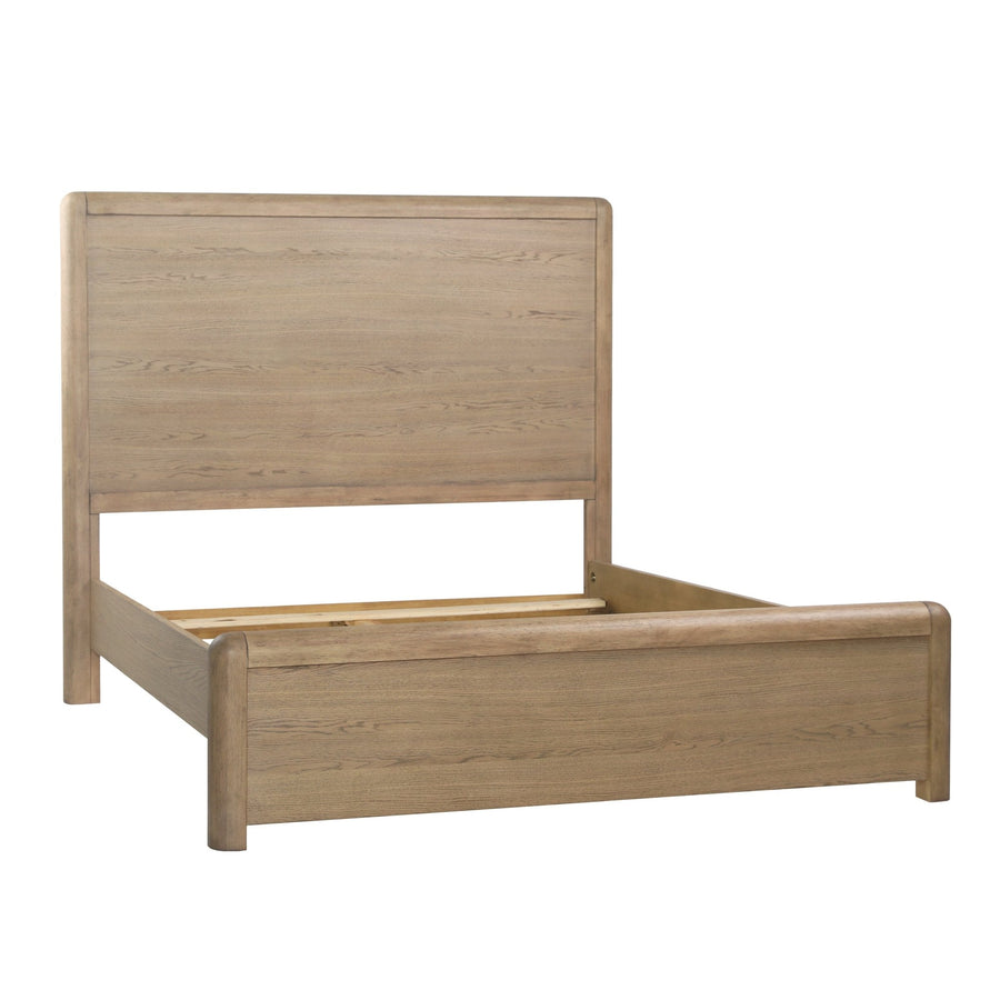 TRICIA NATURAL OAK PANEL BED