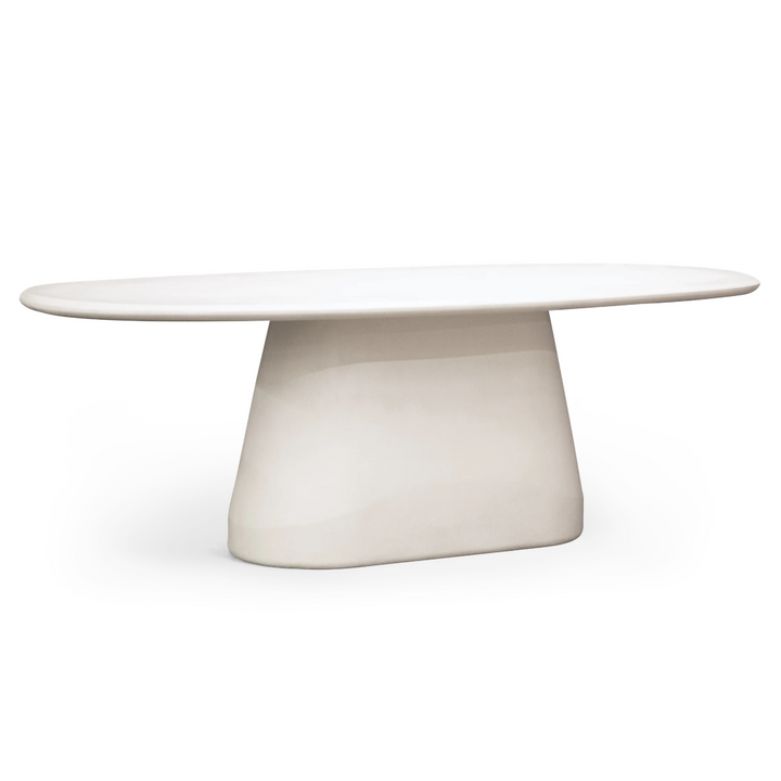 TURELL INDOOR-OUTDOOR WHITE CONCRETE DINING TABLE