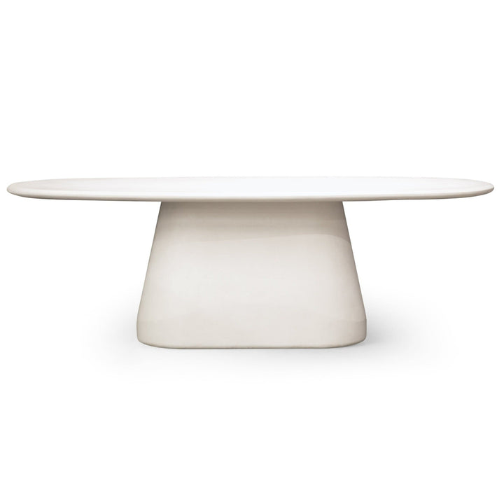 TURELL INDOOR - OUTDOOR WHITE CONCRETE DINING TABLE