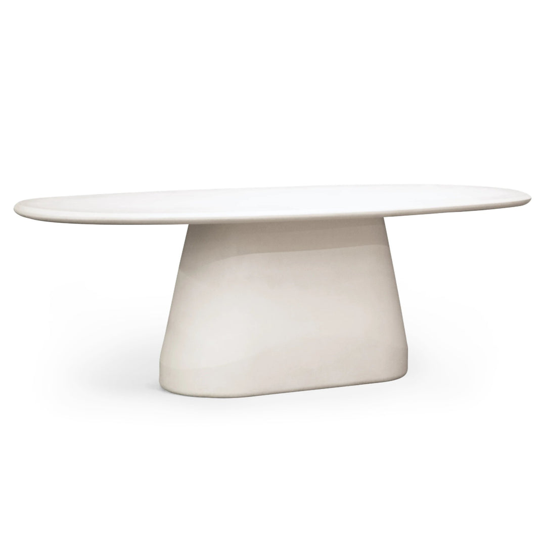 TURELL INDOOR - OUTDOOR WHITE CONCRETE DINING TABLE