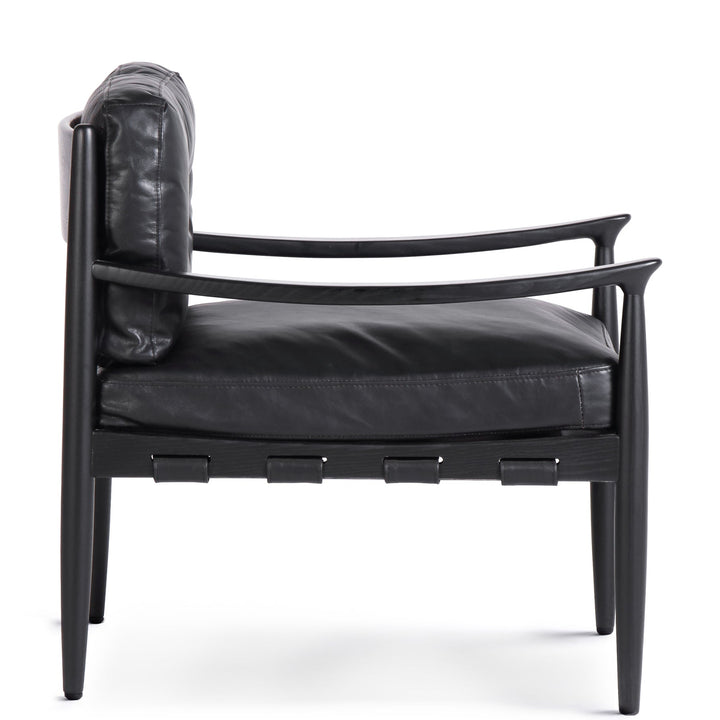 TURNER BLACK LEATHER ARM CHAIR