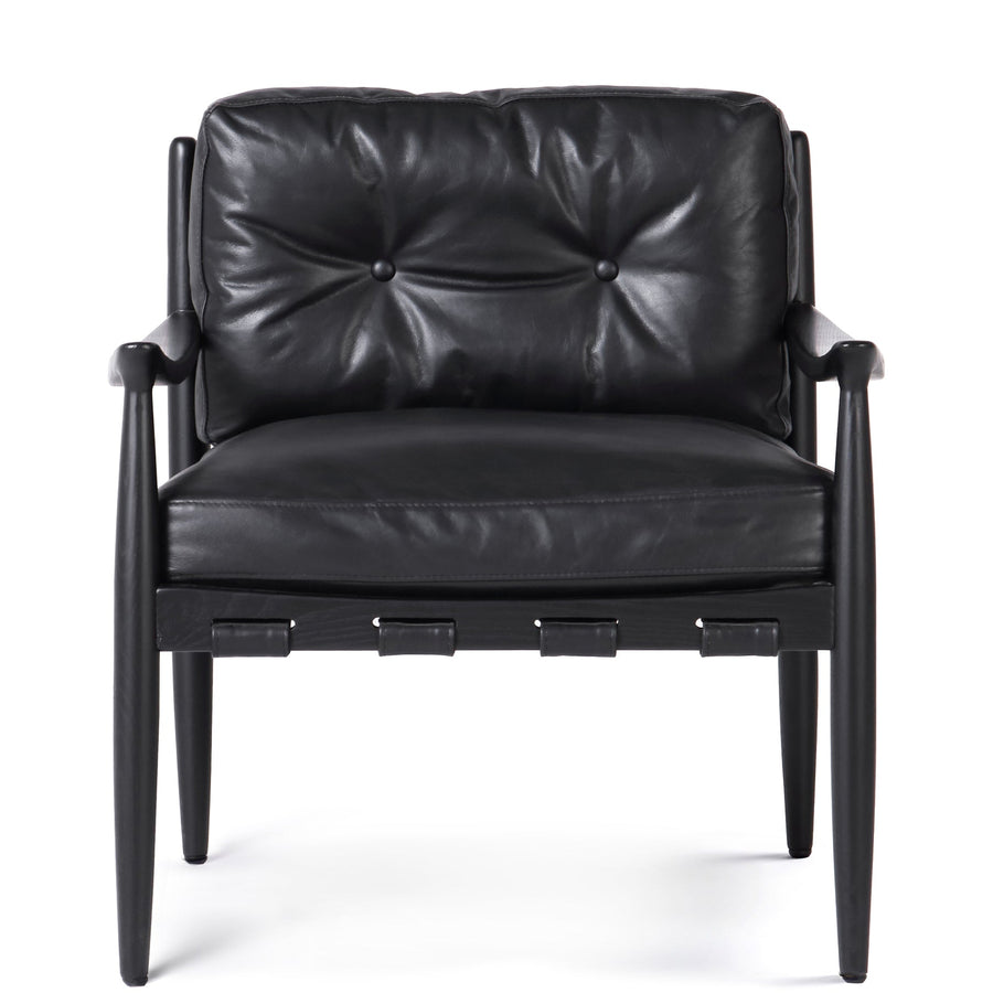 TURNER BLACK LEATHER ARM CHAIR