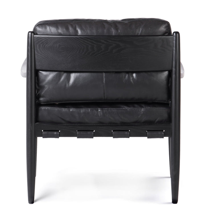 TURNER BLACK LEATHER ARM CHAIR