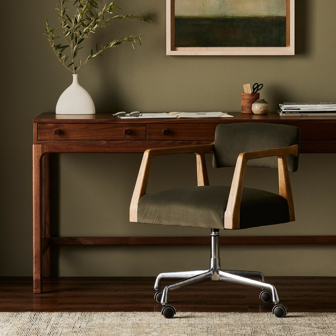 TYLER DESK CHAIR: LODEN GREEN VELVET