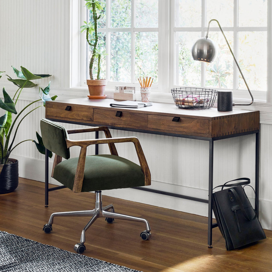 TYLER DESK CHAIR: LODEN GREEN VELVET