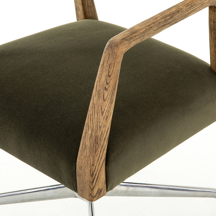 TYLER DESK CHAIR: LODEN GREEN VELVET