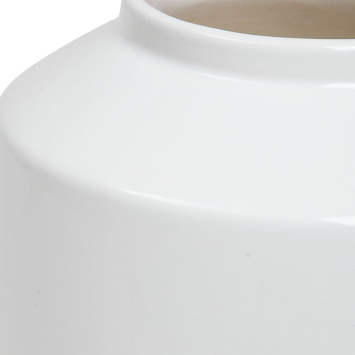 UNA GLOSS WHITE CERAMIC VASES | SET OF 2