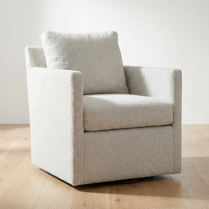 TISDELL CREAM BOUCLE SWIVEL CHAIR