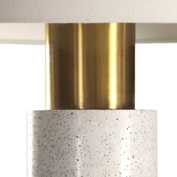 BLEACHED CONCRETE + BRASS COLUMN LAMP