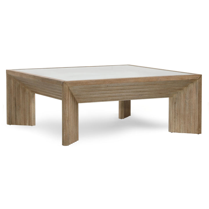 MIEL GLASS TOP SQUARE COFFEE TABLE