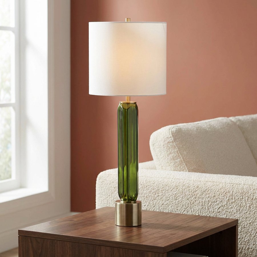 ASPIS GREEN GLASS TABLE LAMP