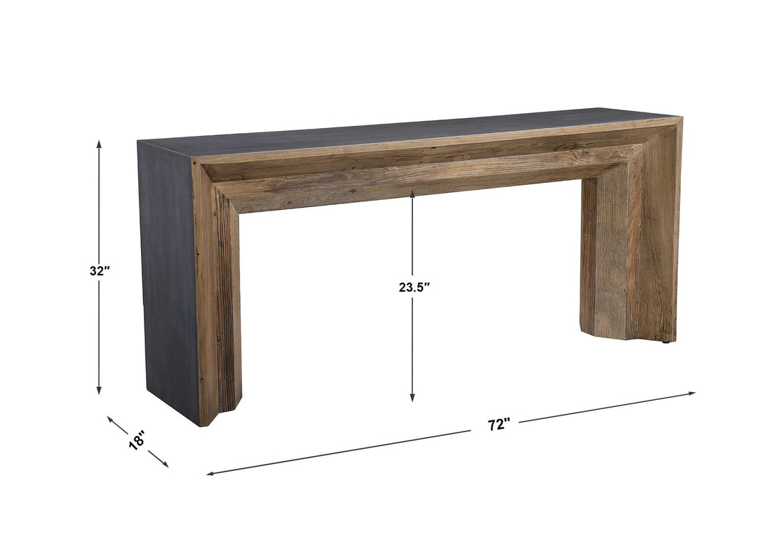 VAIL RECLAIMED ELM WOOD CONSOLE TABLE