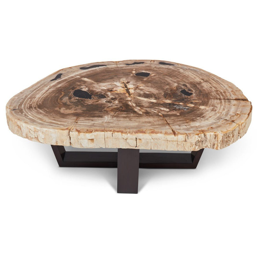 VALERIE PETRIFIED WOOD SLICE COFFEE TABLE: LIGHT