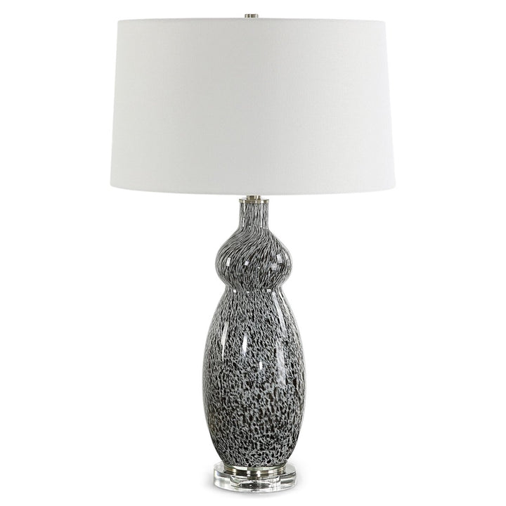 VELINO MOTTELED GREY+BLACK GLASS LAMP