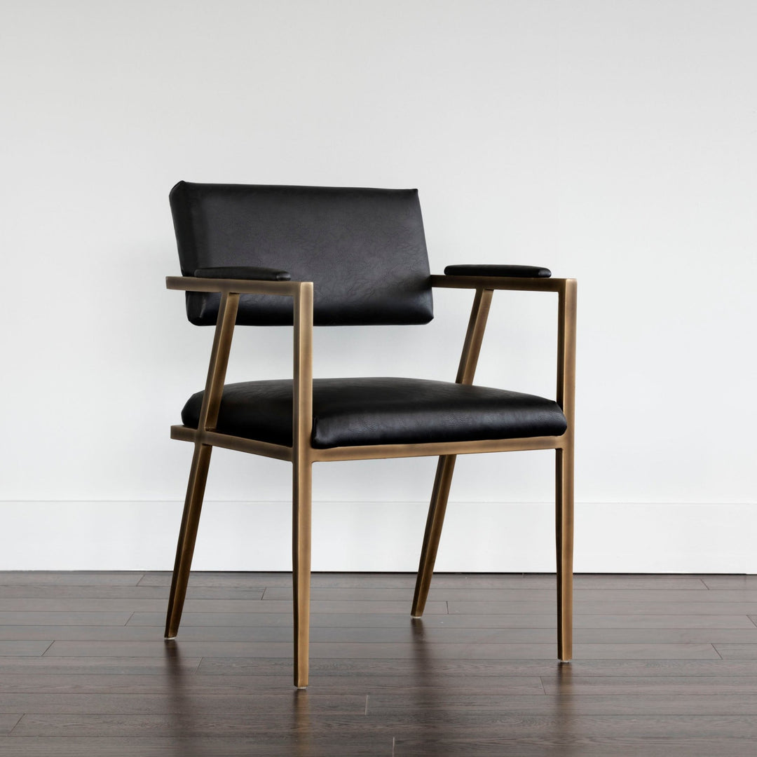 VENTOUZ VINTAGE BLACK DINING ARMCHAIR