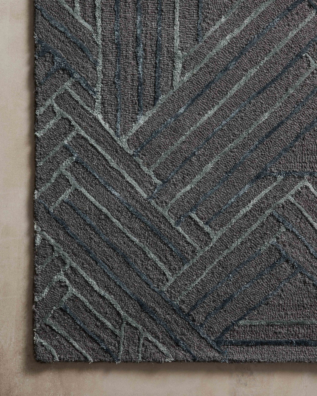 VERVE 01 WOOL + VISCOSE RUG: GRAPHITE