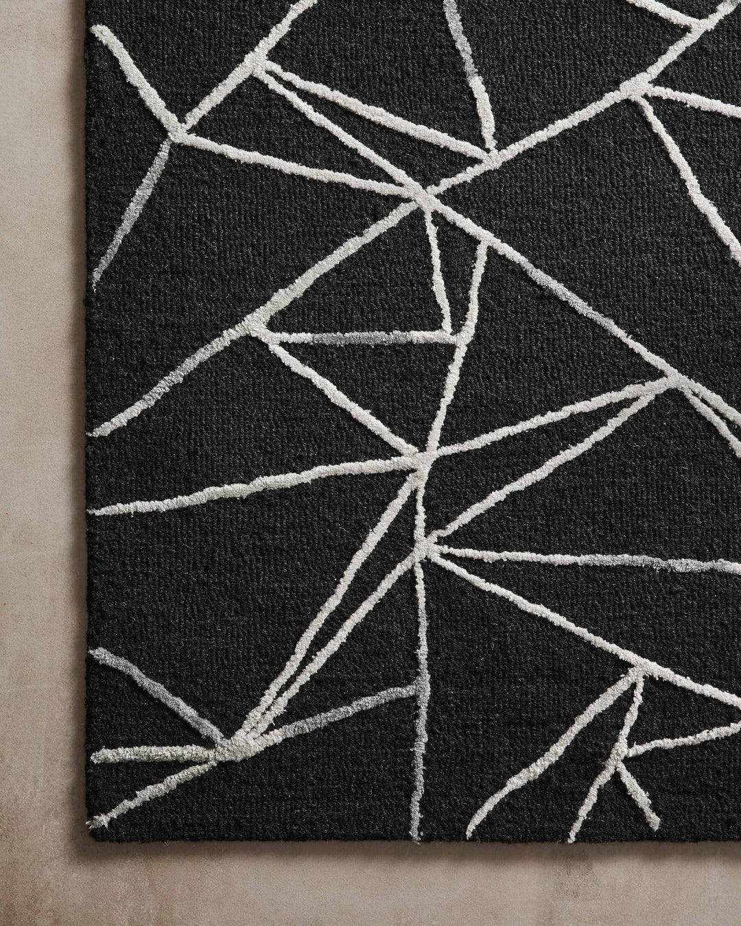 VERVE 03 WOOL + VISCOSE RUG: BLACK